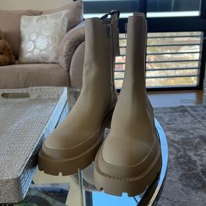 Tan Zara Combat Boots
